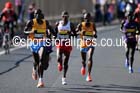Stanley Biwott leads from Mo Farah in the mens Morrisons Great North Run. Photo: David T. Hewitson/Sports for All Pics
